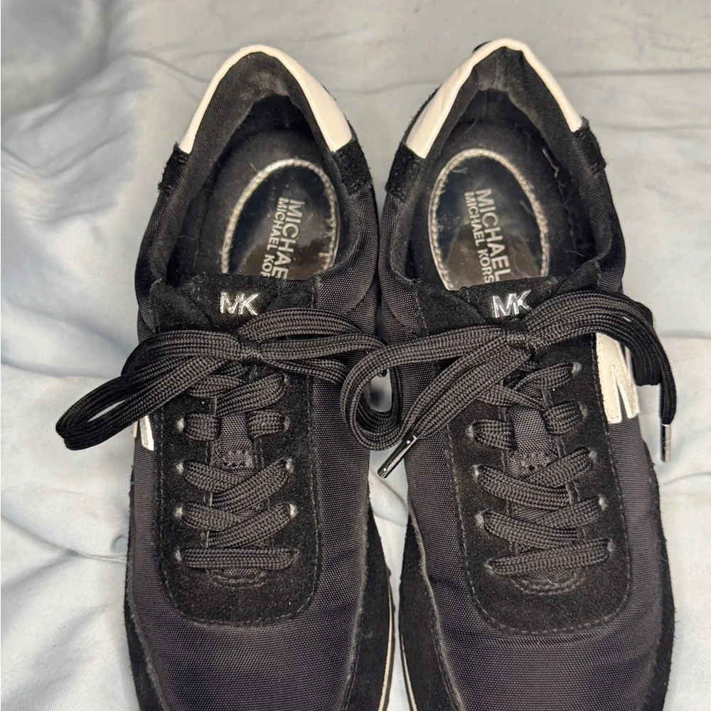 Michael Kors Black Nylon Suede Sneakers – Size 7M / 37
